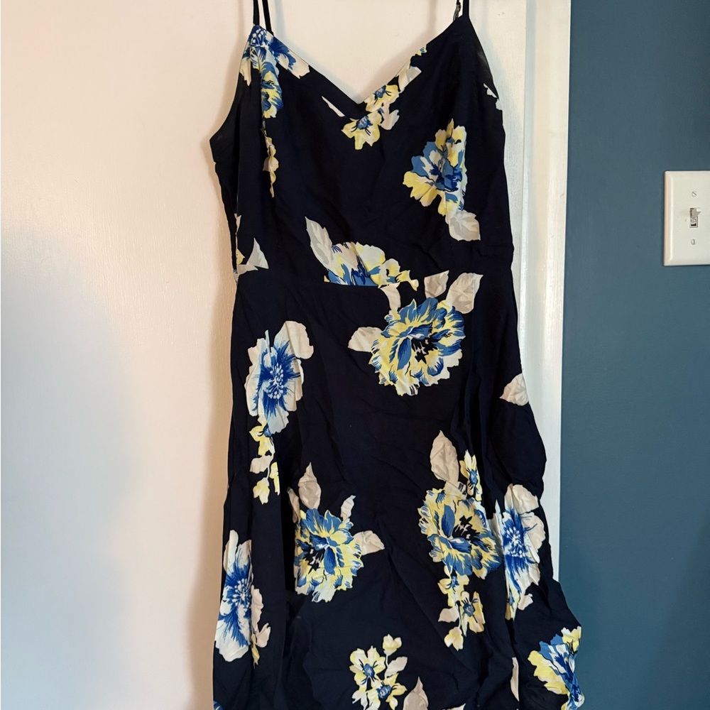 Old Navy Navy Blue Floral Midi Dress